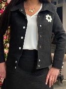 Blouson Tweed Noir 