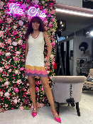 Robe Maille Multicolore 