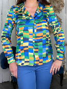 Blouse Arlequin Bleue
