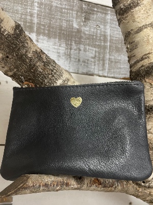 Porte-Monnaie Cœur Anthracite Souple