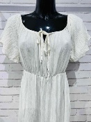 Robe Longue Écrue Manches Bouffantes