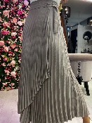Jupe Plissée Asymétrique Taupe 