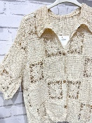 Haut Crochet Ficelle Manches Courtes
