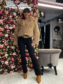 Veste Courte Fourrure Camel