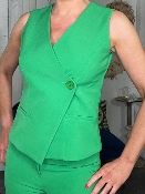 Gilet 1 Bouton Vert Vif
