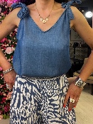 Top Lyocell Bleu Denim